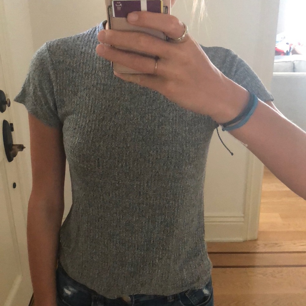 Gray Knit Brandy Melville T-Shirt